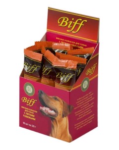 Лакомство для собак Biff Колбаска с легким говяжьим 20г Titbit