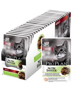 Влажный корм для кошек Adult Nutri Savour ягненок в желе 26шт по 85г Pro plan