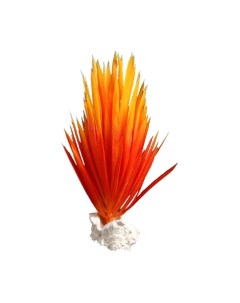 Растение искусственное аквариумное на подставке с ракушкой 7 х 4 5 х 13 5 см оранжевое Пижон аква