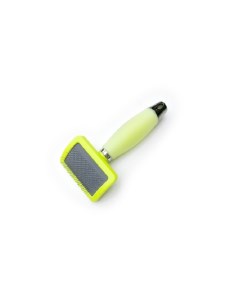 Пуходерка желтая пластиковая с силиконовой ручкой размер L Pet star