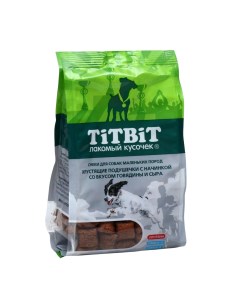 Лакомство для собак для малых пород подушечки говядина и сыр 95 г Titbit