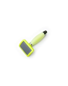 Пуходерка желтая пластиковая с силиконовой ручкой размер M Pet star