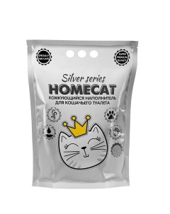Наполнитель для туалета кошек Silver Series комкующийся 4 шт по 3 кг Homecat