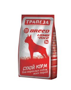 Сухой корм BREED LAMB RICE для взрослых собак всех пород 20 кг Трапеза