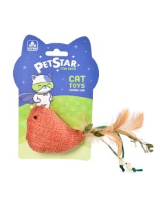 Игрушка для кошек ПТИЧКА с мятой и перьями красный 7 5х23 см Pet star