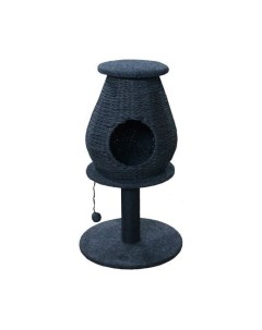 Домик для кошек плетеный на столбике с игрушкой серый 9 см 50 х 50 х 85 см Foxie