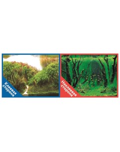 Фон для аквариума Растительные холмы Коряги с растениями самоклеющийся 60x30 см Prime