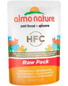 Влажный корм для кошек HFC Raw Pack с куриными бедрышками 24шт по 55г Almo nature