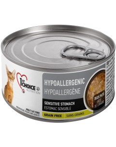 Консервы для кошек Hypoallergenic с уткой картофелем и тыквой 85г 1st choice