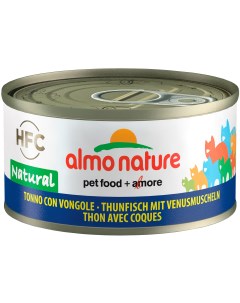 Консервы для кошек HFC Natural с тунцом и моллюсками 24шт по 70г Almo nature