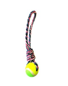 Игрушка для собак мяч на канате разноцветный Ripoma