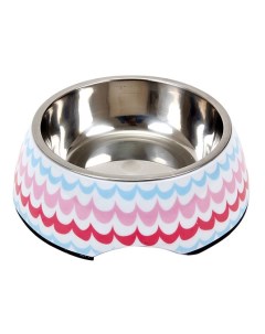 Одинарная миска для собак металл белый голубой розовый 0 235 л Major