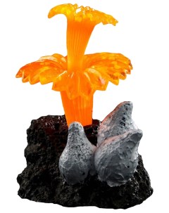 Декор для аквариума Коралл на платформе силиконовый 6 х 4 х 7 см оранжевый Nobrand