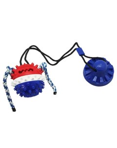 Игрушка для собак Тяни кусай на одной присоске сине красная 71 см N1