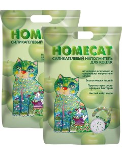 Наполнитель для туалета кошек Яблоко силикагелевый 4 шт по 12 5 л Homecat