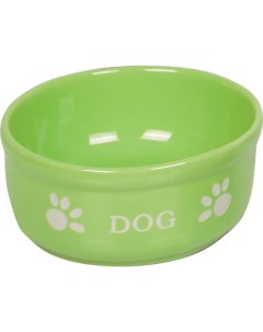 Миска для собак с рисунком Dog керамическая салатовая 15 5 см на 6 5 см Nobby