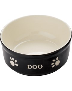 Миска для собак с рисунком Dog керамическая черная 240 мл Nobby