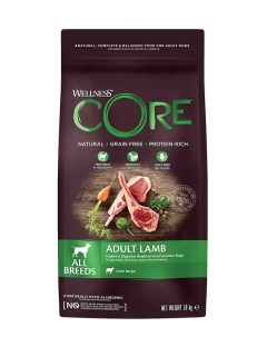 Сухой корм для собак CORE с ягненком и яблоком 4 шт по 1 8 кг Wellness core