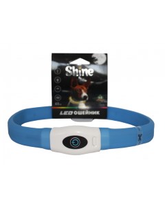 Ошейник для собак 1 светящийся USB голубой 65 см 25 мм N1