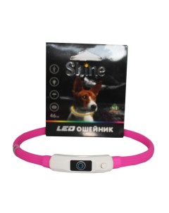 Ошейник для собак 1 светящийся USB розовый 46 см 10 мм N1