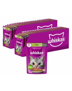 Влажный корм для кошек паштет с уткой 48 шт по 75 г Whiskas