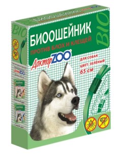 Биоошейник от блох и клещей для собак зеленый 65 см Доктор zoo