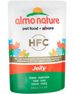 Влажный корм для кошек HFC Jelly тунец 24шт по 55г Almo nature