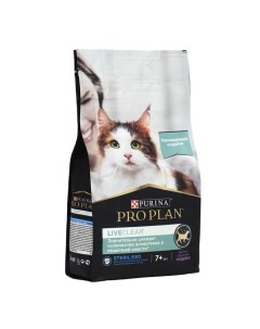 Сухой корм для кошек PRO PLAN LiveClear 7 для стерилизованных индейка 1 4 кг Nobrand