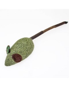 Игрушка для кошек Мышь из мяты с деревянным хвостом зеленая Ambar