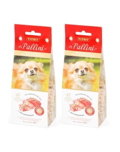 Лакомство для собак Печенье Pallini с телятиной 125г 2 шт Titbit