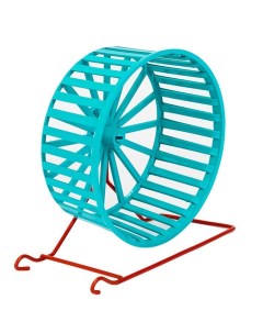 Игрушка для грызунов беговое колесо с подставкой из металла D14 см бирюзовая Sweet home