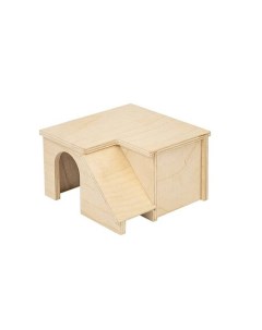 Домик для грызунов Eco Горка деревянная бежевый 13х13х8 см Дарэлл