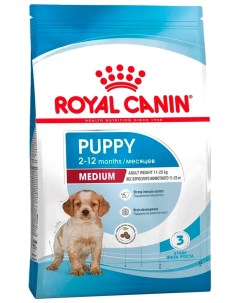 Сухой корм для щенков Medium Puppy мясо и злаки 3 кг Royal canin