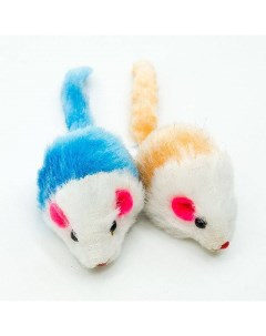 Игрушка для кошек Мышь плюшевая разноцветная 2 шт Сибирская кошка