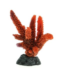 Декорации для аквариума коралл пластиковый мягкий красный 8х6 5х8 см Vitality