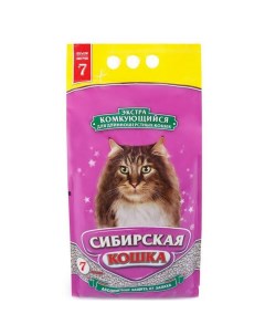 Комкующийся наполнитель Cибирская кошка минеральный для длинношерстных 7 л Сибирская кошка
