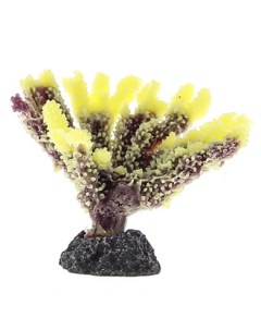 Декорация для аквариума Коралл пластиковый мягкий желтый 9 5x5 8x7 см Vitality