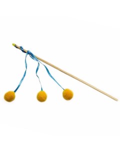 Игрушка для кошек Дразнилка удочка Три шарика на лентах 50 см Кот лукас