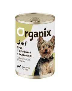 Влажный корм для взрослых собак с мясом гуся яблоками и морковью 9 шт по 400 г Organix
