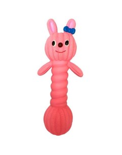 Игрушка для собак Зайчик с пищалкой розовая 19 см N1