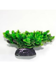 Декорация для аквариума Коралл пластиковый мягкий зеленый 14х11 5х6 5 см Vitality