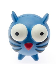 Игрушка для собак Кот мяч резиновый синий 8 см Уют
