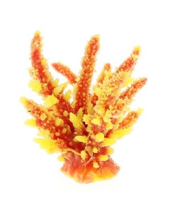 Декорация для аквариума Коралл пластиковый желто перламутровый 12 6x10 7x11 см Vitality