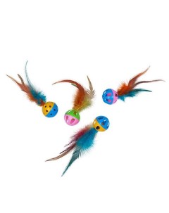 Игрушка для кошек Мяч с лентами и погремушкой разноцветная 17 шт Сибирская кошка