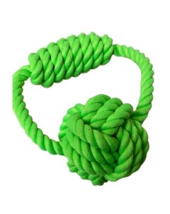 Игрушка для собак Грейфер петля с ручкой и узлом зеленый 15 см N1
