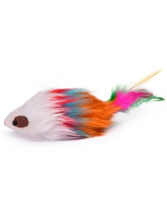 Игрушка для кошек Мышь с перьями разноцветная 7 5 см Nobby