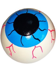 Игрушка для собак мячик глаз с пищалкой голубой 6 см N1
