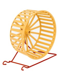 Игрушка для грызунов беговое колесо с подставкой из металла D14 см бежевая Sweet home