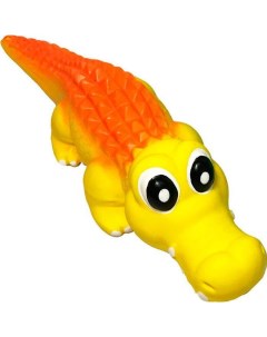 Игрушка для собак Крокодил с пищалкой желтая 15 см N1