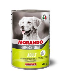 Влажный корм для собак Professional с кусочками телятины и горохом 405 г Morando